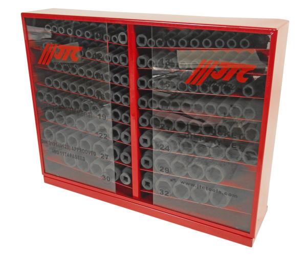 Набор головок торцевых 6-ти гранных ударных JTC J4137L (1/2", 10-32 мм, 137 предметов в металлическом шкафу)