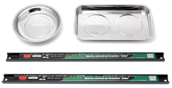 Набор аксессуаров магнитных (планка - 460х23х12.5мм х 2шт, лоток - 136х237мм, лоток - диам.148мм) 4пр., в блистере