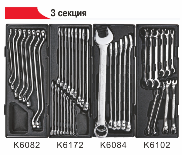 Тележка инструментальная JTC 5021 с набором инструментов JTC 279 (7 секций, 279 предметов)