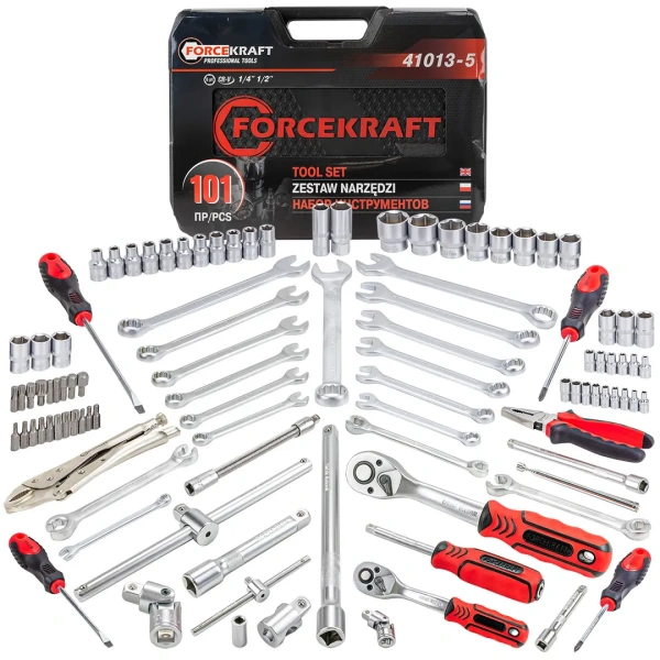 Набор инструментов 101пр., 1/4''1/2''(6гр.)(4-32мм)