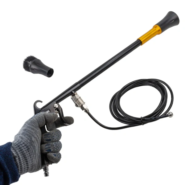 Пистолет пневматический ''Tornado'' для химчистки салона а/м со шлангом подачи моющего средства (4000-10000об/мин, расход воздуха 400 л/мин,6-9.6 бар)