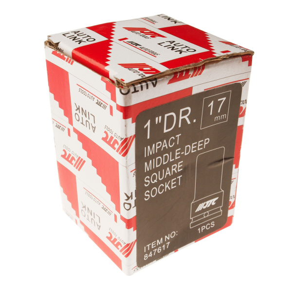 Головка торцевая 4-х гранная ударная JTC 847617 (квадрат, 1", 17 мм, L=76 мм)