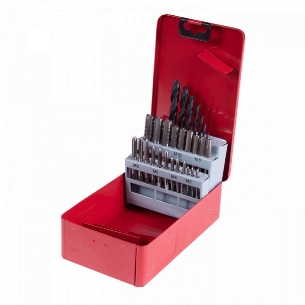 Набор метчиков и сверл KING TONY 11328SQ, HSS-G М3-М12, 28 предметов