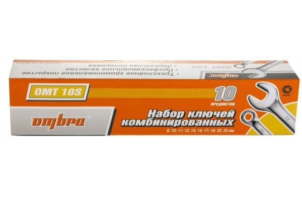 Набор ключей гаечных комбинированных в сумке OMT10S, 8-24 мм, 10 предметов