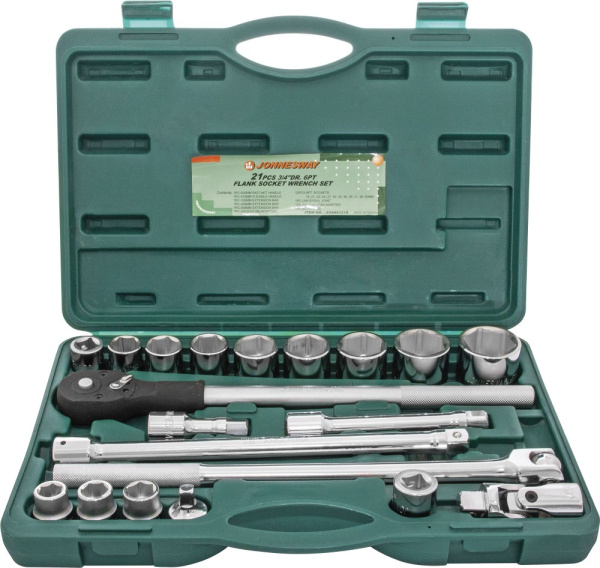 Набор головок торцевых S04H6321S (S04H6121S), 3/4"DR, 19-50 мм, 21 предмет
