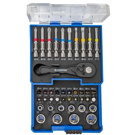 Набор бит и головок с трещоткой 1/4''41 пр.