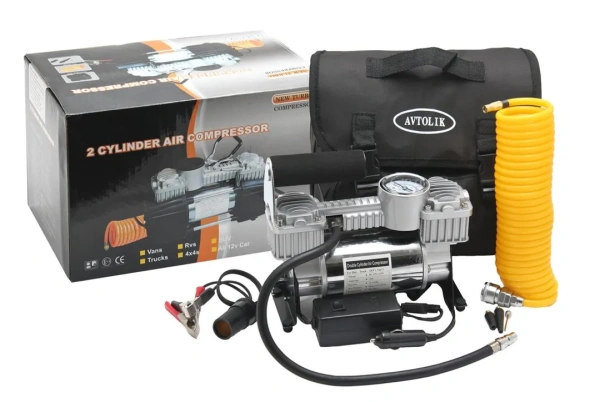 Компрессор FY-002D 12V с сумкой 2цилиндра, 20А, 70л/мин