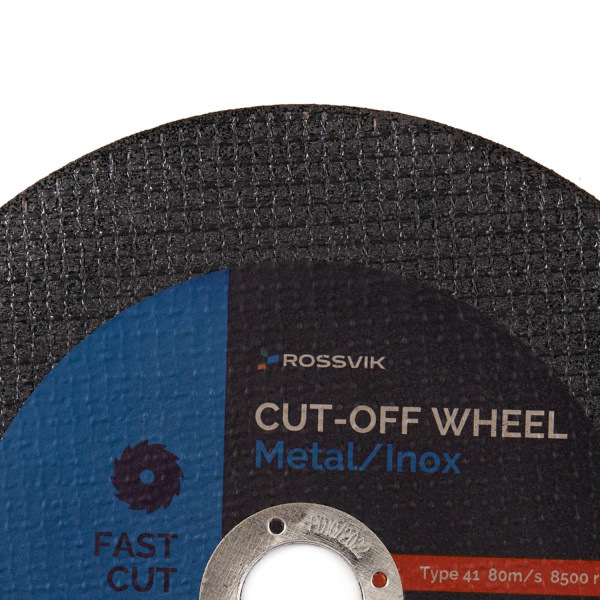 Круг отрезной по металлу ROSSVIK 41_180х1,6х22 (180*1,6*22 мм, тип 41, 80 м/с, 8500 об/мин)