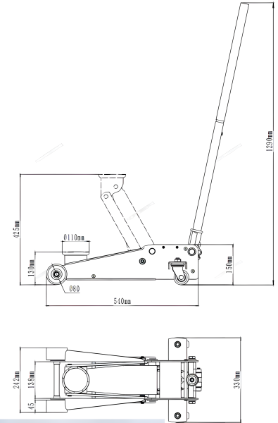 Домкрат подкатной NORDBERG N32025L (2,5 т)