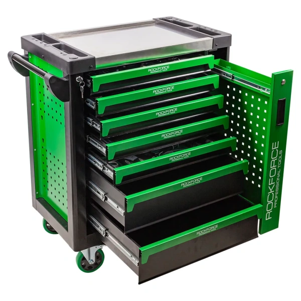 Тележка инструментальная 7-и полочная с набором инструментов 274пр и дополнительной боковой секцией