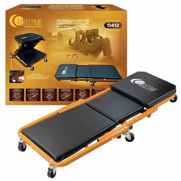 Лежак трансформер подкатной на 6-ти колесах (Стул-лежак)