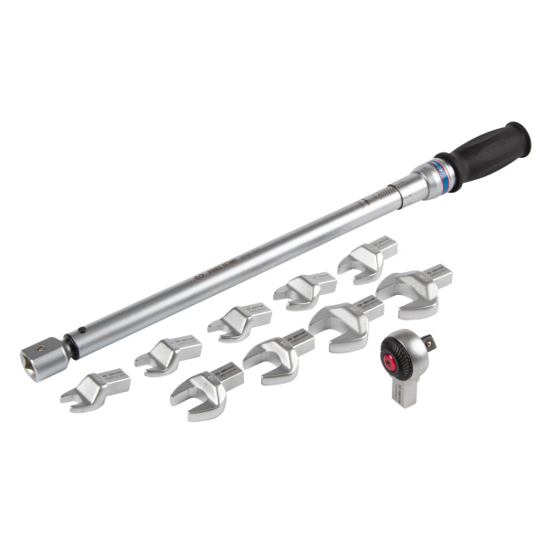 Ключ динамометрический серии "FIT" KING TONY 345203D11MR (14х18 мм, с набором рожковых насадок 13-30 мм, 60-340 Нм, кейс)