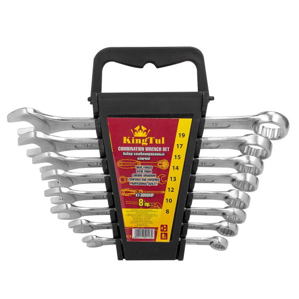 Набор ключей комбинированных 8пр. (8,10,12,13, 14,15,17,19мм) в пласт. держателе