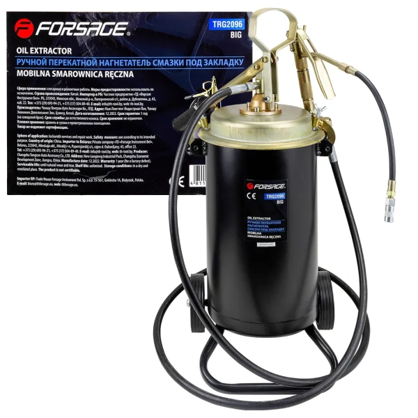 Ручной перекатной нагнетатель смазки под закладку 13кг(50:1, производительность: 0-0.75 л/мин, давление смазки: 300bar)