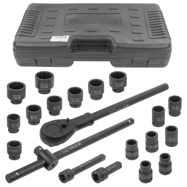 Набор инструментов ударных 21пр.,3/4''(12-гран)(17-50мм),в кейсе