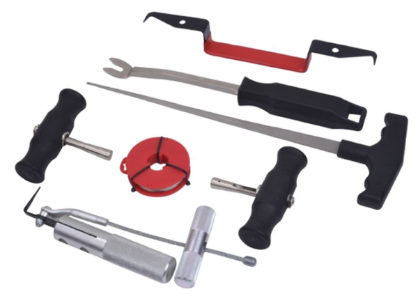 Набор инструментов для демонтажа автомобильных стекол 7пр, в ложементе