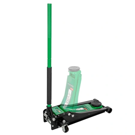 Домкрат подкатной гидравлический низкопрофильный двухпоршневой с резиновой накладкой 3,5т (h min 75мм, h max 510мм)