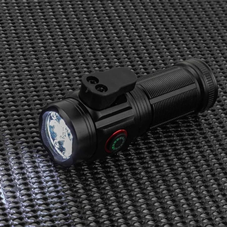 Фонарь ручной аккумуляторный с магнитом и мини-резаком (6 режимов работы, аккум. 500мАч, световой поток 1200 Лм, время работы 1-3ч, время зар. 2ч)
