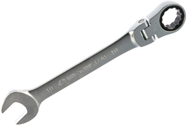Ключ трещоточный комбинированный с шарниром 19 мм KING TONY 373019M