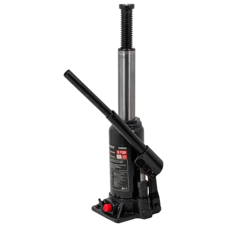 Домкрат бутылочный 8т с клапаном (h min-200мм, h max-400мм, ход штока-130мм, ход винта-70мм) в кейсе