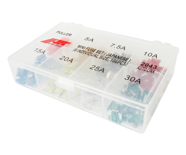 Предохранитель JTC 2043 (японские авто, 5-30А мини, 105 шт. в боксе)