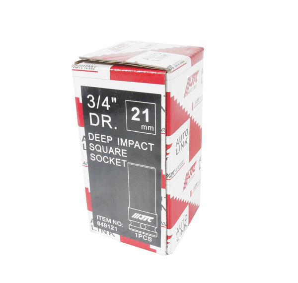 Головка торцевая 4-х гранная ударная глубокая JTC 649121 (квадрат, 3/4", 21мм,  L=90 мм)