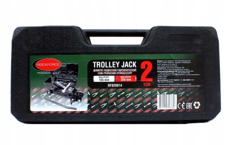 Домкрат подкатной гидравлический 2 т с усиленным корпусом ''Profi''(дополнительные ребра жесткости, h min 135мм.h max 320мм), в кейсе