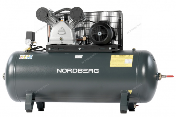 Компрессор поршневой NORDBERG NCP300/880 с ременной передачей 380 В, ресивер 270 л, 880 л/мин
