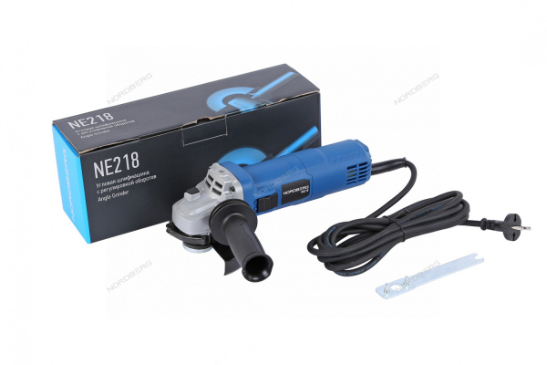 Угловая шлифмашина с регулировкой оборотов NORDBERG NE218 (125 мм, 1800 Вт)