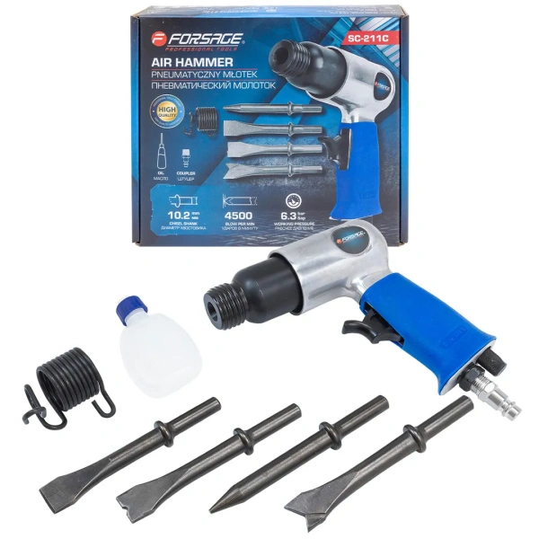 Пневмомолоток (4500уд/мин,6.3bar,круглое основание)