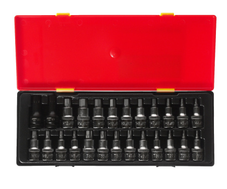 Набор бит-головок JTC-K4251 (1/2", HEX H4-H14, TORX T20-T60, SPLINE M5-M12, 25 предметов)