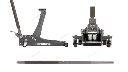 Домкрат супернизкий подкатной 3,2 тонны H=75-500 мм синий/серый NORDBERG N32032