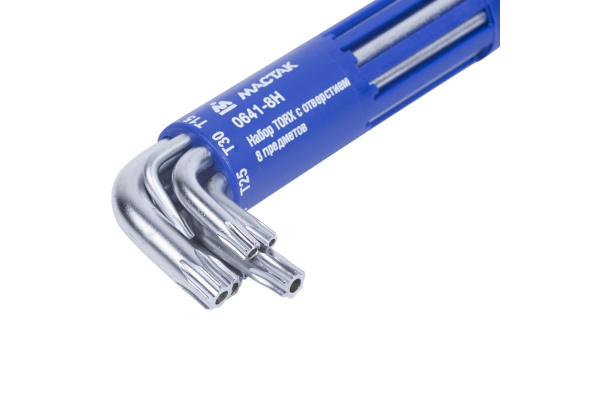 Набор Г-образных TORX с отверствием, Т10-Т50, 8 предметов МАСТАК 0641-8HB