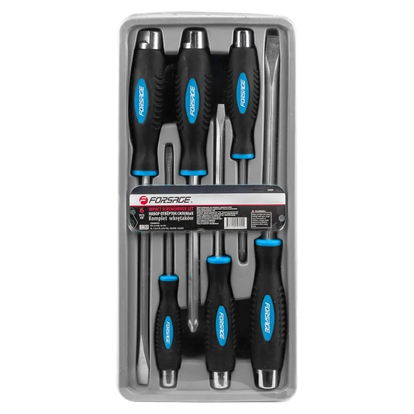 Набор отверток силовых магнитных ''Profi''S2, 6пр. (PH:2x100, 3x150мм, SL 5.5х125, 6.5х150, 10х200, 12х200мм)в лотке