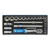 Набор головок NORDBERG 2496024T, 1/2" в ложементе, 24 предмета для тележки