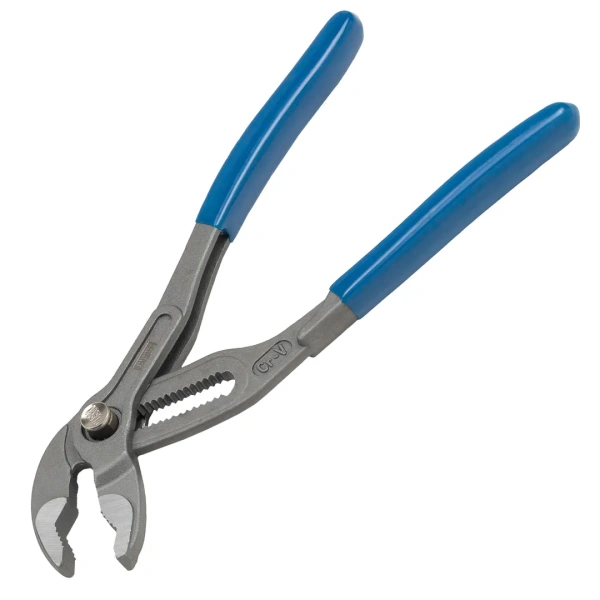 Пассатижи переставные сантехнические с кнопкой фиксации Cr-V 175мм, на блистере