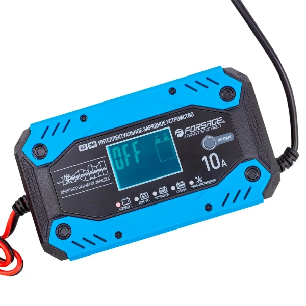 Устройство зарядное импульсное для АКБ с ЖК дисплеем (12/24В,автостоп,функция восст.-я,защита от превыш.напряж. и короткого замыкания)