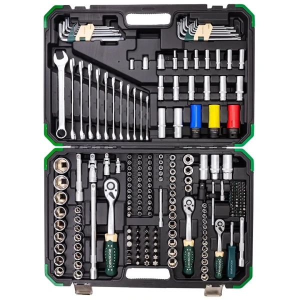 Набор инструментов 222пр. 1/4'', 3/8'', 1/2''(6гр.,12гр.)