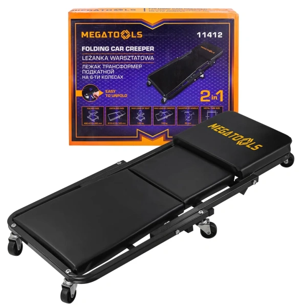 Лежак трансформер подкатной на 6-ти колесах (Стул-лежак)