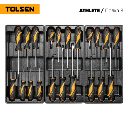 Инструментальная тележка с набором инструментов "ATHLETE" 189 ПРЕДМЕТОВ TOLSEN TT85412