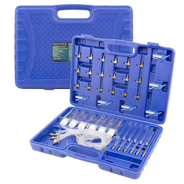 Набор инструментов для проверки дизельных форсунок Common-Rail в комплекте с адаптерами 31пр., в кейсе