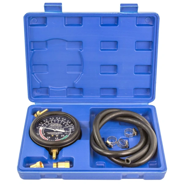 Тестер давления топлива и вакуума в наборе с резьбовыми адаптерами (8пр.) в кейсе
