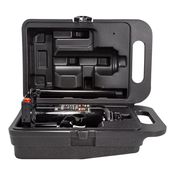 Домкрат бутылочный 4т с клапаном (высота подхвата-180мм, высота подъема-350мм)в кейсе