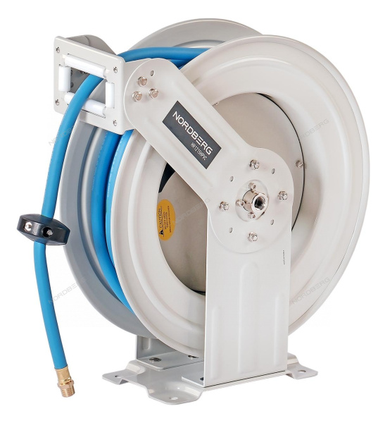 Шланг воздушный c двойным армированием на стальной катушке гибридный PVC диаметром 12,5х19 мм 15 м NORDBERG HR1215HPVC