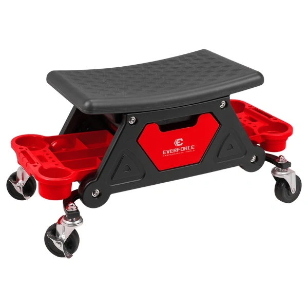 Стул пластиковый передвижной с выдвижным ящиком и пластиковыми ложементами (г/п 130кг, сиденье 450х250мм, ящик 225х210х125мм, ложемент 260х250х50мм)