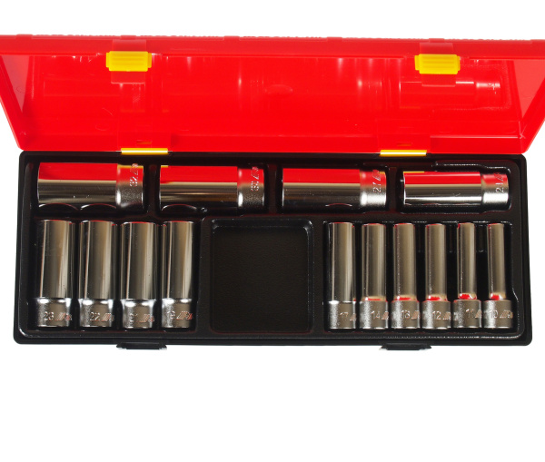 Набор головок торцевых 6-ти гранных глубоких JTC K4141 (1/2", 10-32 мм, 14 предметов в кейсе)