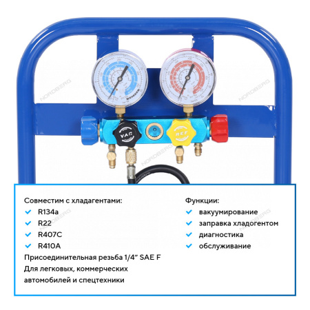 Комплект для заправки систем кондиционирования NORDBERG NFP17P