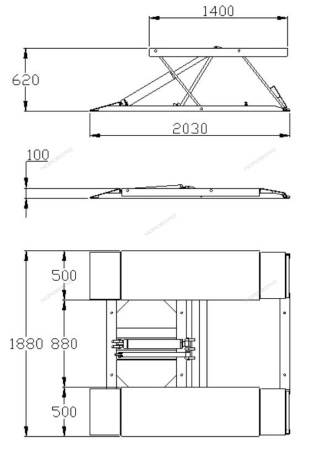 Подъемник ножничный NORDBERG N633-2.5