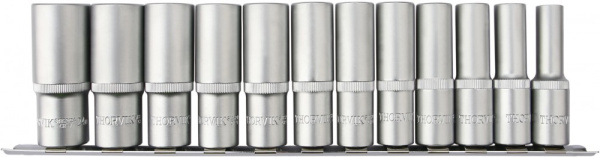 Набор головок торцевых глубоких Thorvik S13S2112SM (1/2"DR на держателе, 10-24 мм, 12 предметов)