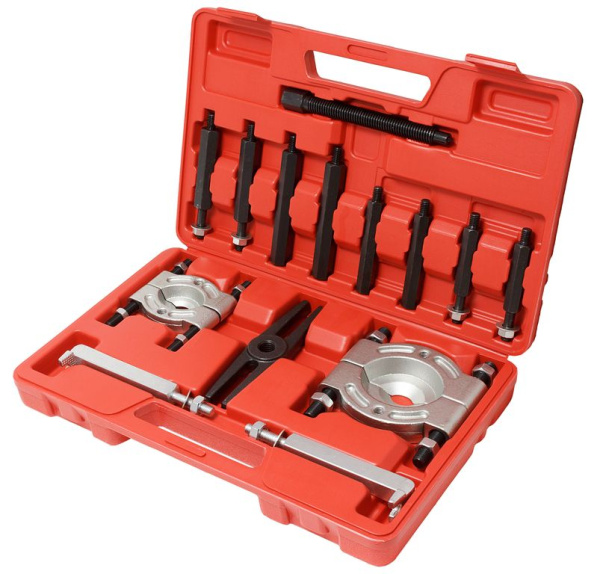 Набор съемников комбинированный 14пр. (сегментного типа: 30-50, 50-75мм, двухлапый: 120мм), в кейсе